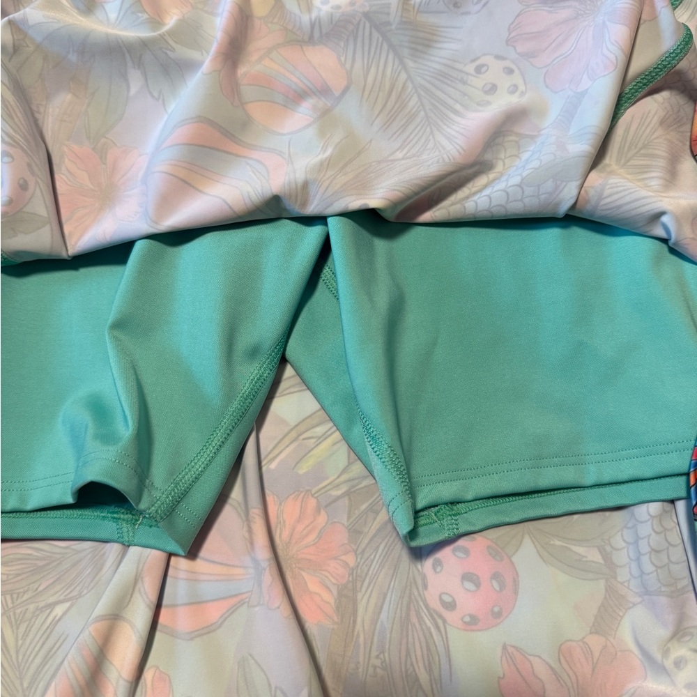 Dona Jo Tropical Print Athletic Skort XL Built In Shorts Pickleball Golf - Picture 5 of 7